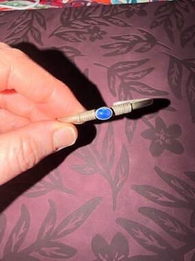 Silver Tone Blue Stone Wearable Accessory